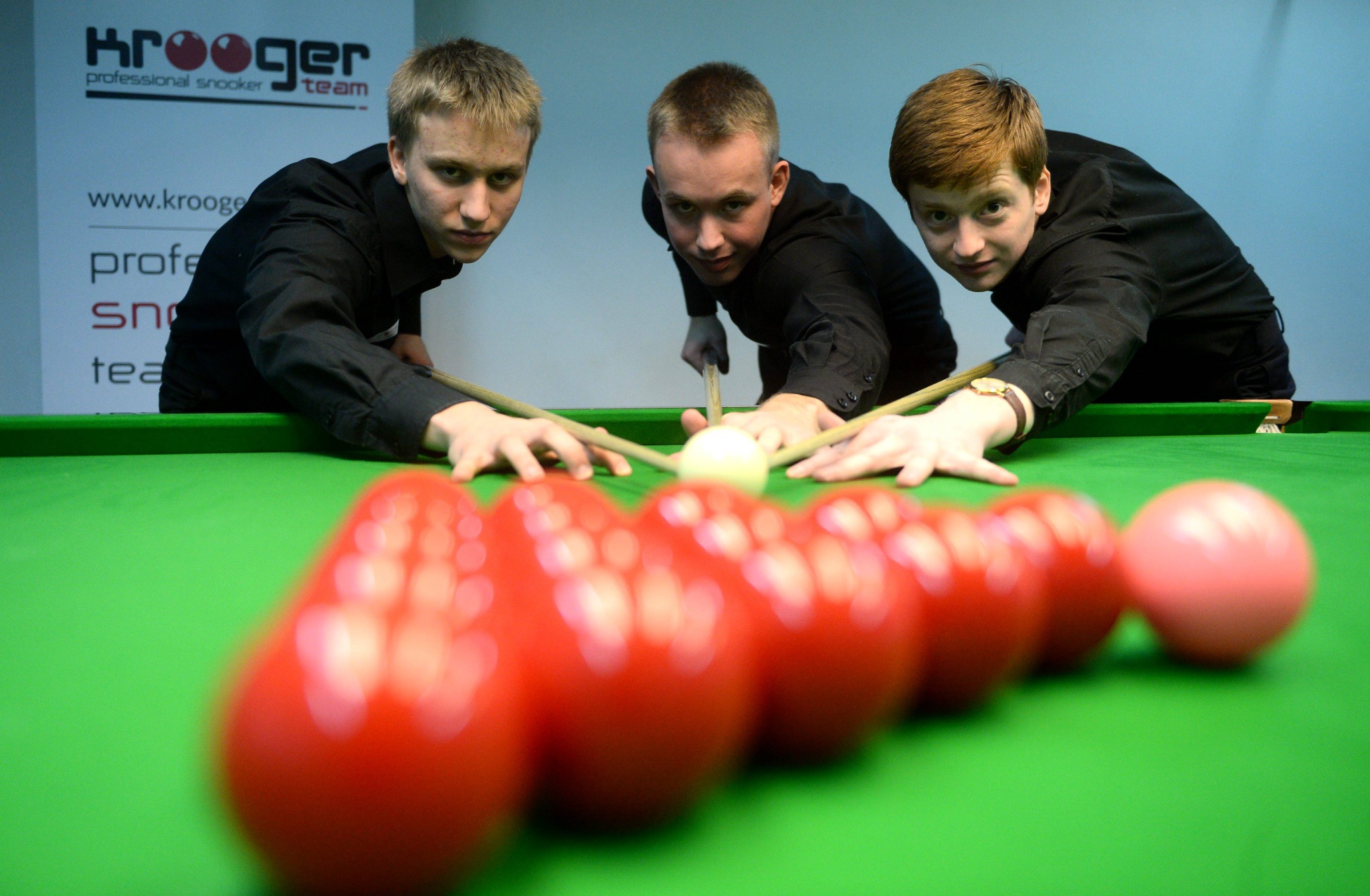 Pierwsi zawodnicy Krooger Team: Kacper Filipiak, Michał Zieliński i Grzegorz Biernadski.