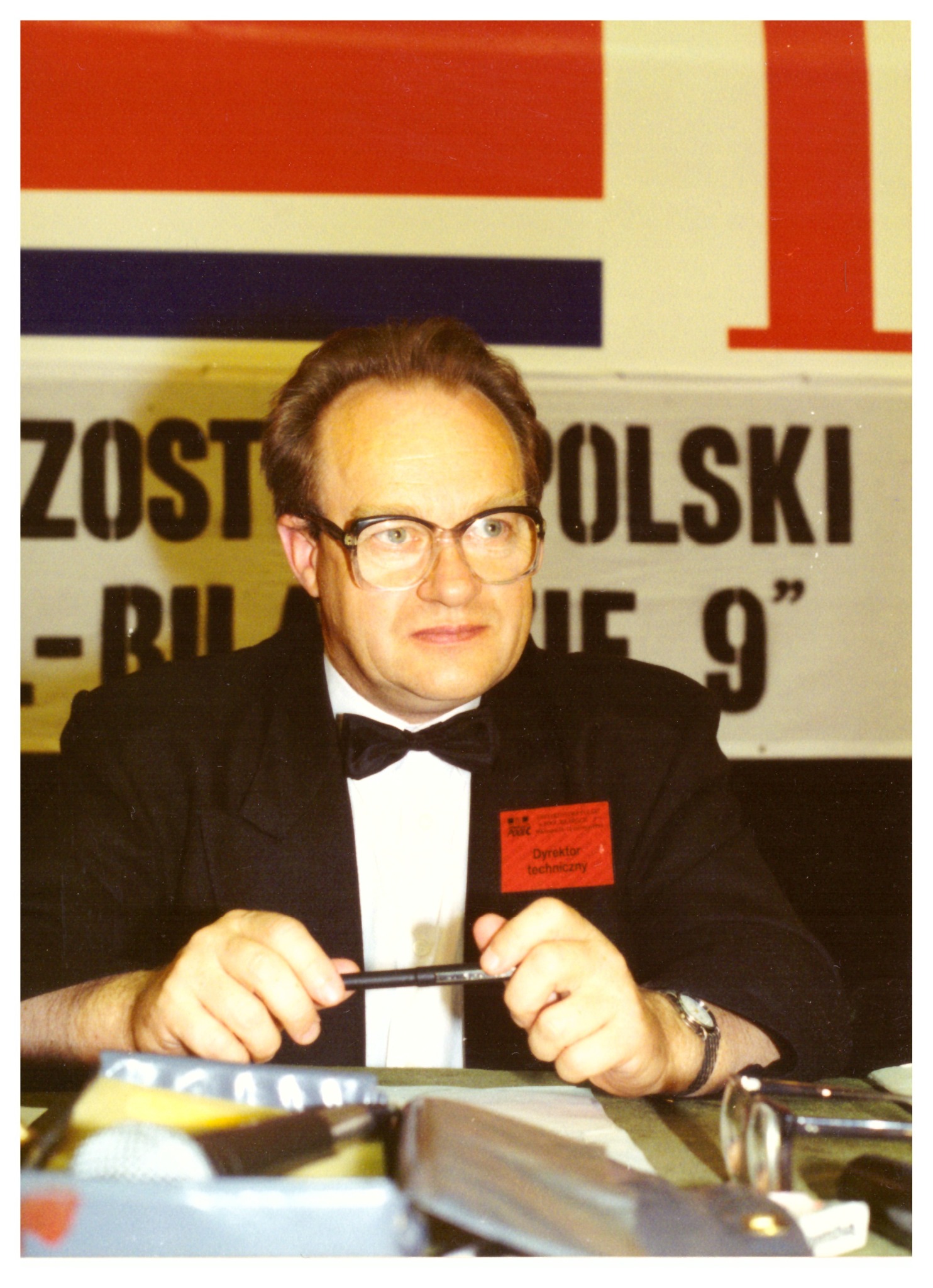 Krzysztof Kruk podczas zawodów snookerowych w latach 90.