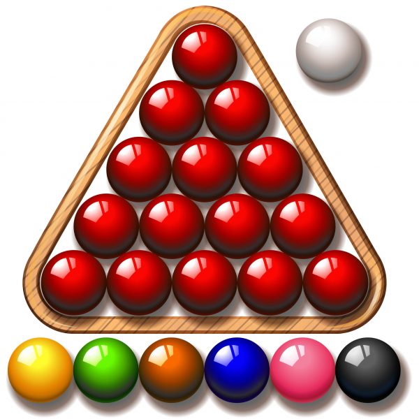 Snooker balls in triangle frame illustration